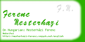 ferenc mesterhazi business card